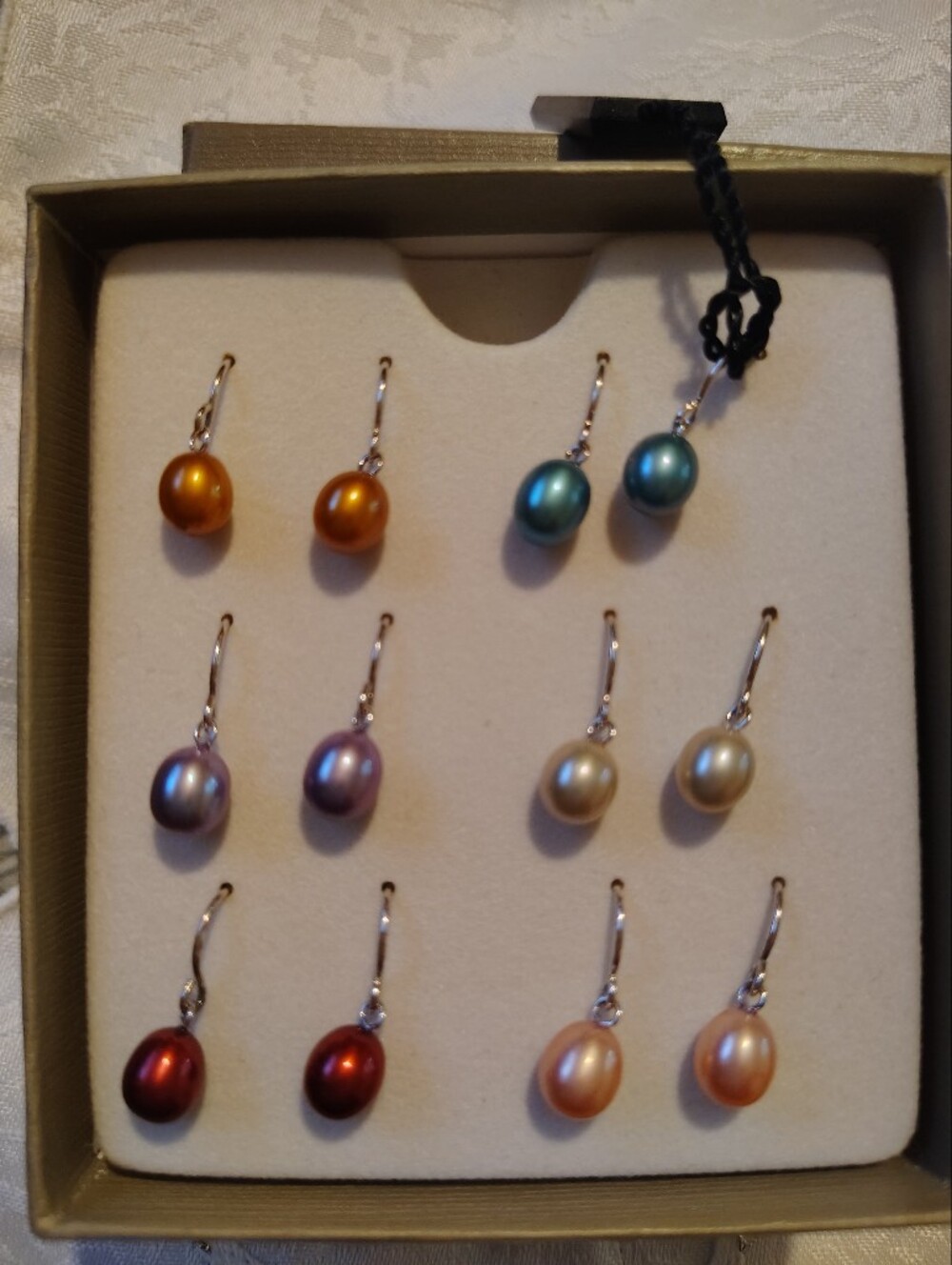 Honora Multi-Color Freshwater Pearl Drop Earrings Set, 6 Pairs. NWB. - Picture 3 of 3